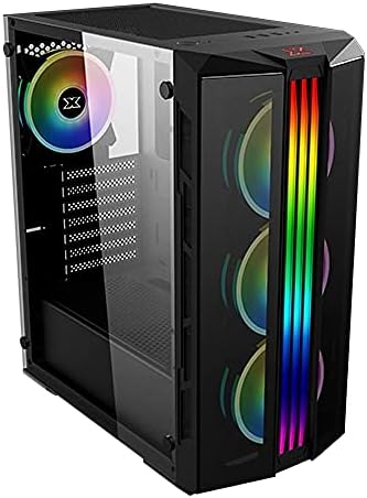 XIGMATEK Case RGB Gaming 3X 2 TG Front Left 4X120M Rainbow Fans LED
