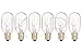 KOR (Pack of 6) 15T7/C - 15W Clear Incandescent Salt Lamp & Appliance Bulb - T7 Light Bulb - with Candelabra E12 Base - 15T7