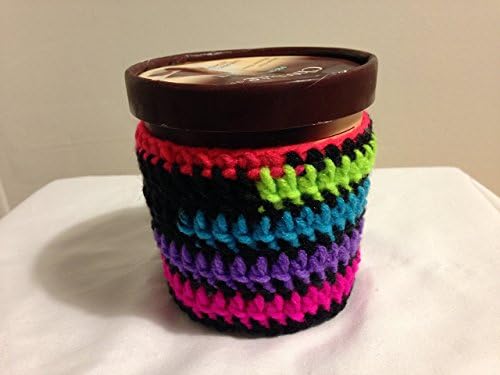 Ice Cream Pint Cozy (SET of 2) spoon included pink green purple blue black free shipping handmade crochet