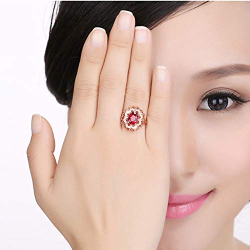 DesirePath Ladies Luxurious Charming Gemstone Diamond Anniversary Promise Wedding Band Engagement Ring Rose Gold