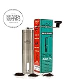 The Original Manual Coffee Grinder by Bean & Bistro - Adjustable Ceramic Burr, Stainless Steel Body, Portable