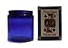 Cobalt Blue 8 Ounce PET Plastic Jars with Black Lids, and 1 Mini Jar, 6 Pack