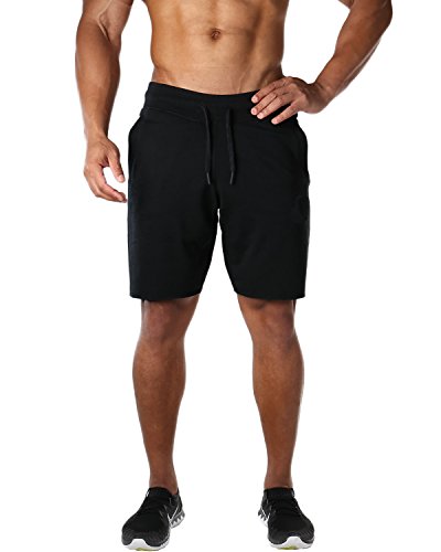 Men's Gym Workout Shorts Bodybuilding Training Joggers Black,M