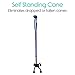 Vive Quad Cane - Walking Stick for Men and Women - Lightweight Adjustable Staff - Comfortable Right and Left Hand Grip for Stability Support - Four Prong Sturdy Aluminum Travel Aid - 4 Tip Blue