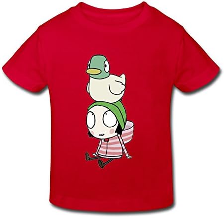 XFSHANG Kids Toddler Geek O Neck Sarah &amp; Duck T-Shirt Red US Size 3 Toddler