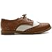 Ollio Women's Flat Shoe Wingtip Lace Up Two Tone Oxford