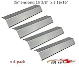 BBQ Mart SP2311 (4-pack) Stainless Steel Heat Plate for Aussie, Brinkmann, Uniflame, Charmglow, Grill King, Lowes Model Grills