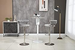 Kakotito 360° Velvet Swivel Bar Stools with Low