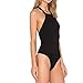 Cheapcotton Women's Back Crisscross Straps Bodysuit (M, Black)