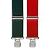 Suspender Store Novelty Red/Green Suspenders - 2 Inch Wide Elastic - X-Back - Gator Clip - 42