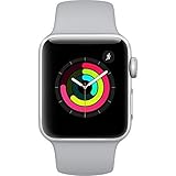 Apple Watch Series 3 Aluminum case 38mm GPS ONLY (Silver Aluminum Case with Fog Sport Band) (Renewed)