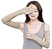 Bellady Women Outdoor Sun Block Soft Long Arm Sleeves Fingerless Gloves,Khaki