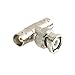 Wsdcam 5 Pack 1 BNC Male Plug to 2 BNC Female Jacks Straight Convert Connector T Adapter