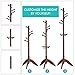 Vlush Rubber Wood Coat Rack Free Standing, 11 Hooks Hallway/Entryway Coat Hat Tree Coat Hanger for Clothes, Suits, Accessories, Coffee