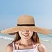 Womens Straw Hat Wide Brim Floppy Beach Cap