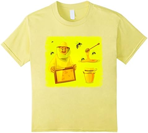 Kids Langstroth Hive Frame- Honey Beekeeper Shirt 8 Lemon