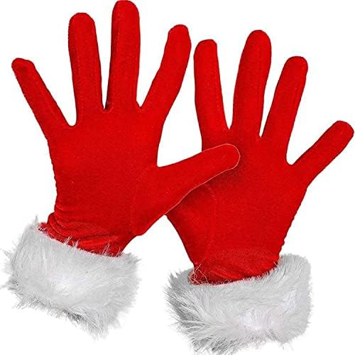 Amazon.com: Skeleteen Red Fur Costume Gloves - Red Velvet Gloves