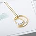 Meow Star Sterling Silver Moon Cat Necklace Cat Pendant Charm Necklaces for Women 14K Gold Plated (matte)