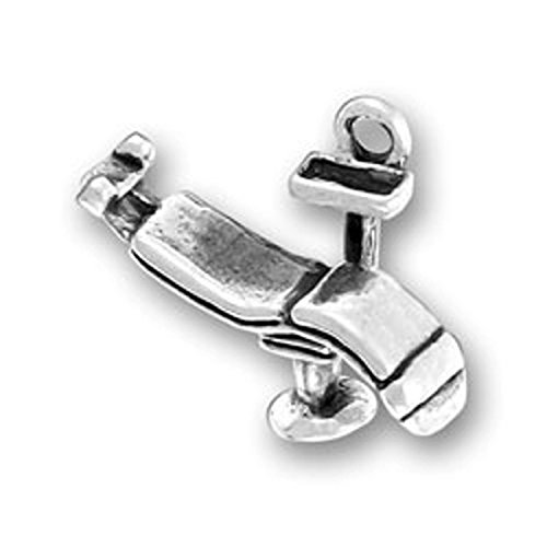 Sterling Silver 3D Dental Office Chair With Tray Charm