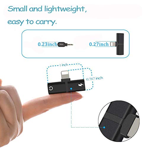 qinfeng for iPhone Headphone Jack Adapter for iPhone 8/8 Plus/Xs/Xs Max/XR/ 7/7 Plus Earphone Splitter for iPhone Adaptor Dongle 2 in 1 Charger + Aux Connector Charger Cable Support All iOS System - Thumbnail 6