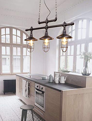 Lika 3-Light Pendant Light 40'' Barn Farmhouse Industrial Bronze Black Kitchen Island Light Fixtures for Dining Room, Bedroom, Farmhouse, Pool Table - Thumbnail 5