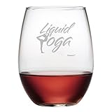 Fineware Liquid Yoga Wine Glass - Funny 15 oz Stemless Wine Glass for Yoga Lovers
