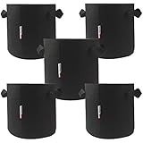 Growsun 5 gallon 5 Bags Grow Bag Round Planter Bags Fabric Pots With Handles for Planting
