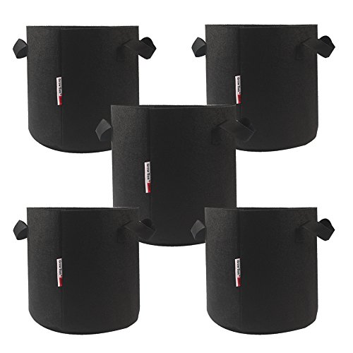 Growsun 5 gallon 5 bags grow bag round planter bags fabric pots w…