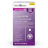 Basic Care Vagicaine Pain Relieving Anti-Itch Cream, Maximum Strength Instant Relief for Feminine Itch, 3 oz