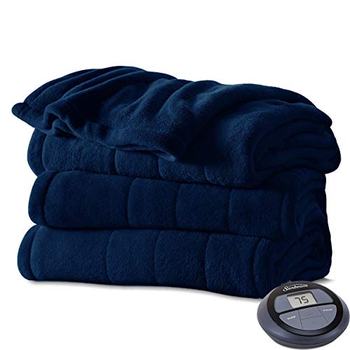Sunbeam Channeled Soft Microplush Electric Heated Warming Blanket Full