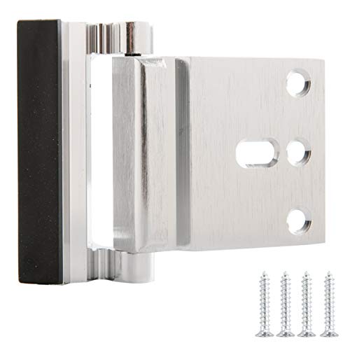 Cerradura de refuerzo para puerta Amazon Basics, paquete de 1, níquel cepillado