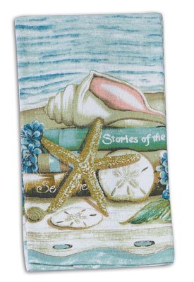 4 Piece Stories of the Sea Kitchen Set / Bundle - 2 Terry Towels, Oven Mitt, Potholder