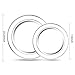 60 Pieces White Silver Plastic Plates, Heavyweight Disposable Plates,Plastic Party Wedding Plates Includes 30 Dinner Plates 10.25 Inch and 30 Salad /Dessert Plates 7.5 Inch(IOOOOO)