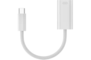 AuviPal 3-in-1 USB C to Lightning Adapter, Support (Charging + Data + Audio), USB C Male to Lightning Female Converter for iP