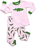 Leveret Little Girls Aligator 2 Piece Children Pajama 100% Cotton (12M-5 Years)