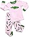Leveret Little Girls Aligator 2 Piece Children Pajama 100% Cotton (12M-5 Years)