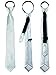 URATOT 6 Pack Boys' Satin Zipper Neck Tie Pre-tied Adjustable Neck Strap Tie