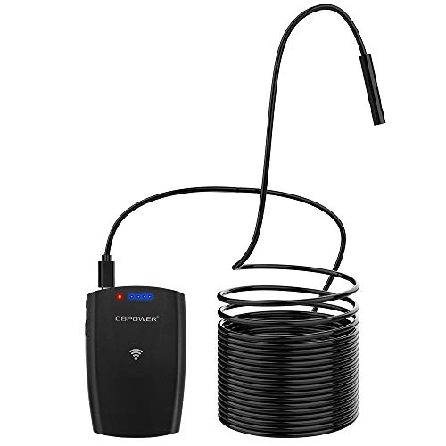 DBPOWER 2MP HD WiFi Endoscope 6 Adjustable Led IP67 Waterproof Borescope Inspection Snake Camera for Android, iPhone, iPad, Samsung&Tablet (10M/32.8ft)