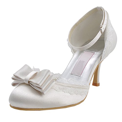 Minishion GYMZ696 Womens 3" Heel Satin Evening Party Prom Bridal Wedding Shoes Pumps Sandals Flatfs