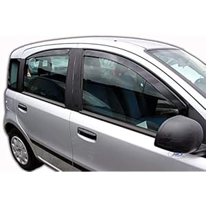 J&J AUTOMOTIVE Heko Winddeflector windscherm geschikt voor Panda 2003-2012 4-delige set, zwart, rook, aerodynamica…