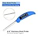 Digital Food Cooking Thermometer-Instant Read UPGRADED MODEL Food-Safe Stainless Collapsible Probe for Meat Gill Smoker BBQ(Blue)