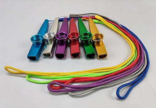 Metal Kazoo Musical Instruments Flutes, 6 Colors,Guitar,Ukulele, Violin, Piano Keyboard, Kazoos With Lanyards (06) - Thumbnail 2