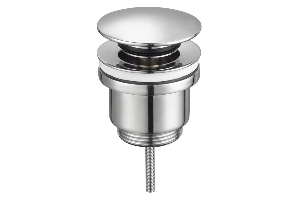 Cofan Click-Clack Valve | Made of Chrome Plated Brass | 1" 1/4 Thread | Includes Large Cap Ø63 mm
