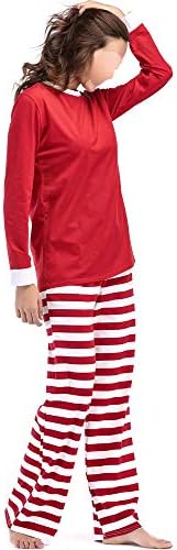 Christmas 2PJ Women Men Holiday Pajamas Long Sleeve and Stripe Pants Soft Loose Sleepwear Sets