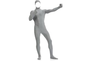 Howriis Open Face Bodysuit Unisex Spandex Zentai Costume - Stretch Adult Disappearing Man Body Suit for Halloween & Cosplay
