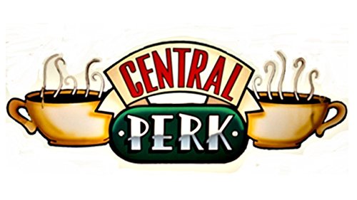 Serie FRIENDSâ˜… Central Perk Sticker â˜… Big Sticker. 14 inch long x 7 inch tall. Serie Friends. The FRIENDS Tv sitcom Coffee house.