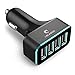 Car Charger, i-Blason 9.6A 4 Smart USB Port Car Charger for iPhone 6S Plus 6 6 5S 5 5C 4S, Samsung Galaxy S6 Edge Plus Note 5 4 S5 Tab S, LG G4, HTC One M9, Nexus 5X 6P, iPads Portable Black (4 USB)