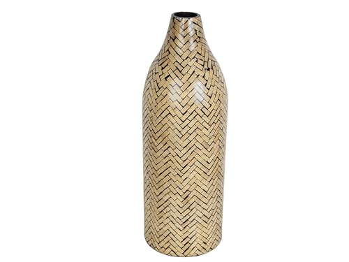 FLORERO BAMBU CON INSCRUSTACION