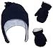 N'Ice Caps Boys Sherpa Lined Micro Fleece Pilot Hat and Mitten Set (2-3 Years, Black)