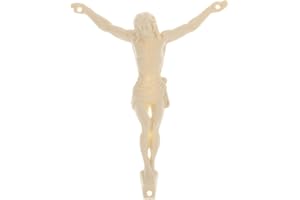 FOMIYES DIY Jesus Figurine Wall Cross Set White Religious Sculpture Decor for Church Decoration and Home